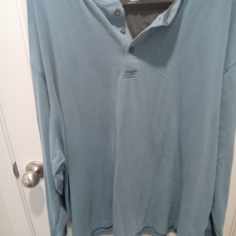 St. John's Bay Men's Big & Tall Size 4XL Blue Henley Shirt - Picture 3 of 9